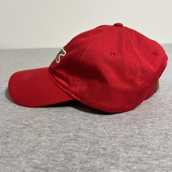 Lacoste Men's Red Oversized-Croc Logo Cotton Twill Cap Hat One Size - Picture 8 of 10